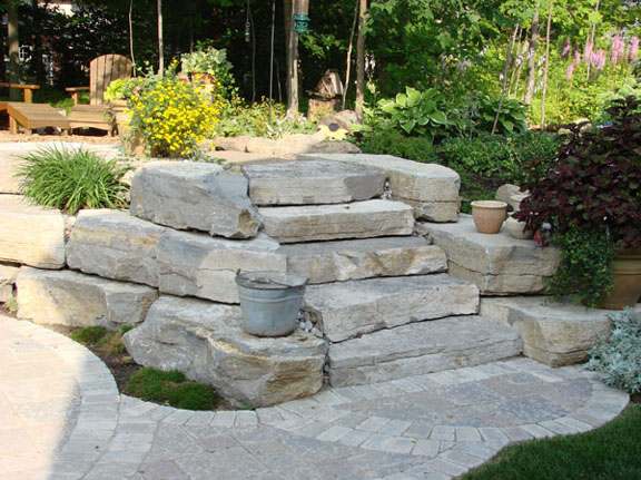 Natural Stone Steps Landscaping