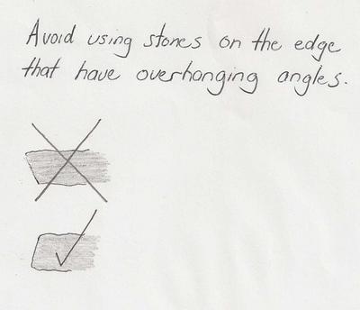 Avoid overhanging edges that lead to stability issues when placed on the perimeter.