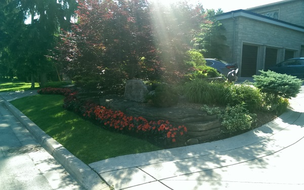 A nicely designed front garden bed with more emphasis placed on form than colour has great curb appeal.