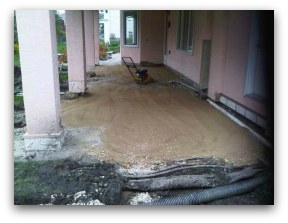 weeping tile and drainage for water problems at the patio.