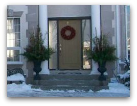 During the winter months and Christmas season, these planters are replaced with a more seasonal arrangement.