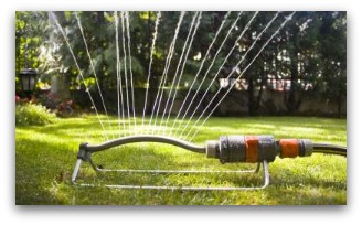 Sprinklers like this are affordable and pretty handy to have for watering lawns. They can be moved so easily.