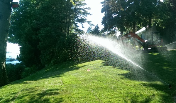 In-ground irrigation is handy to have for those of you that can't be there to water your newly laid sod.